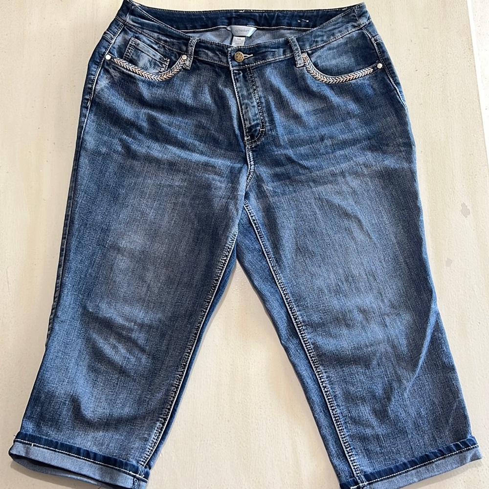 Christopher & Banks capris pants, blue jeans, size 16W.